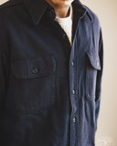 orSlow Organic Cotton Relaxed Fit Flannel Shirt - Navy