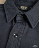 orSlow Organic Cotton Relaxed Fit Flannel Shirt - Navy