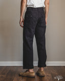 orSlow Regular Fit Brushed Serge Fatigue Pants - Black