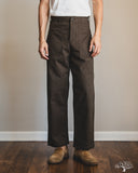 orSlow Regular Fit Brushed Serge Fatigue Pants - Coffee Brown