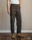 orSlow Regular Fit Brushed Serge Fatigue Pants - Coffee Brown