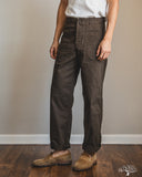 orSlow Regular Fit Brushed Serge Fatigue Pants - Coffee Brown