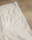 orSlow Regular Fit Brushed Serge Fatigue Pants - Ivory