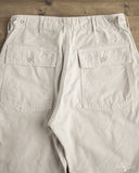 orSlow Regular Fit Brushed Serge Fatigue Pants - Ivory