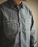 orSlow Relaxed Fit Chambray Work Shirt - Black