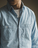 orSlow Relaxed Fit Chambray Work Shirt - Chambray Bleach