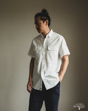 orSlow Short-Sleeve Chambray Work Shirt w/ Flap Pocket - White