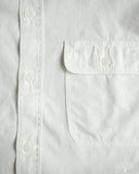 orSlow Short-Sleeve Chambray Work Shirt w/ Flap Pocket - White
