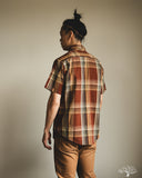 orSlow Short Sleeve Original Check Work Shirt w/ Flap Pocket - Brown Check