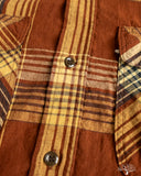 orSlow Short Sleeve Original Check Work Shirt w/ Flap Pocket - Brown Check