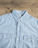 orSlow Short-Sleeve Chambray Work Shirt w/ Flap Pocket - Chambray Bleached