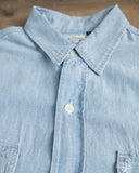 orSlow Short-Sleeve Chambray Work Shirt w/ Flap Pocket - Chambray Bleached