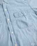 orSlow Short-Sleeve Chambray Work Shirt w/ Flap Pocket - Chambray Bleached