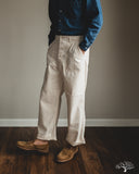orSlow Summer Fatigue Pants - Ecru Herringbone Twill