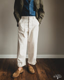 orSlow Summer Fatigue Pants - Ecru Herringbone Twill