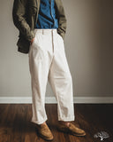 orSlow Summer Fatigue Pants - Ecru Herringbone Twill