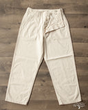 orSlow Summer Fatigue Pants - Ecru Herringbone Twill