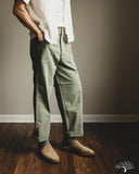 orSlow Summer Fatigue Pants - Green Herringbone