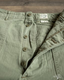 orSlow Summer Fatigue Pants - Green Herringbone