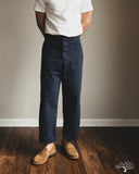 orSlow Summer Fatigue Pants - Navy Herringbone Twill