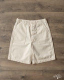 orSlow Summer Fatigue Shorts - Ecru Herringbone Twill