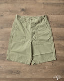 orSlow Summer Fatigue Shorts - Green Herringbone Twill