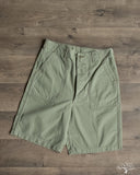 orSlow Summer Fatigue Shorts - Green Herringbone Twill