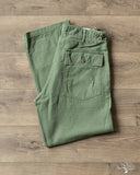 orSlow Women's Short Length Fatigue Pants - Green Used Wash