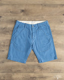 Pure Blue Japan 10oz Double Pocket Worker Shorts - Light Indigo