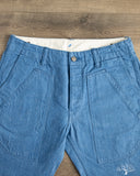 Pure Blue Japan 10oz Double Pocket Worker Shorts - Light Indigo