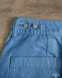 Pure Blue Japan 10oz Double Pocket Worker Shorts - Light Indigo