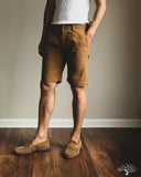 Pure Blue Japan 1179-CA Sulfur Dyed Herringbone Work Shorts - Camel