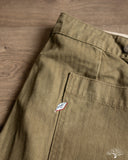 Pure Blue Japan 1179-OLV Sulfur Dyed Herringbone Work Shorts - Olive