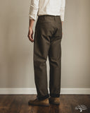 Pure Blue Japan 1185-KH Back Satin Sulfur Yarn-Dye Trousers - Khaki x Black