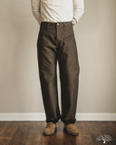 Pure Blue Japan 1185-KH Back Satin Sulfur Yarn-Dye Trousers - Khaki x Black
