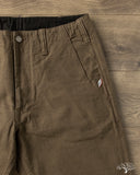 Pure Blue Japan 1185-KH Back Satin Sulfur Yarn-Dye Trousers - Khaki x Black