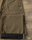 Pure Blue Japan 1185-KH Back Satin Sulfur Yarn-Dye Trousers - Khaki x Black