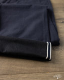 Pure Blue Japan 1185-NV Back Satin Sulfur Yarn-Dye Trousers - Navy x Black