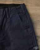 Pure Blue Japan 1185-NV Back Satin Sulfur Yarn-Dye Trousers - Navy x Black