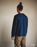 Pure Blue Japan 11oz Super Heavyweight Jersey Henley Sweatshirt - Indigo