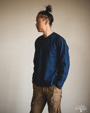 Pure Blue Japan 11oz Super Heavyweight Jersey Henley Sweatshirt - Indigo