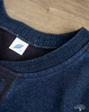 Pure Blue Japan 11oz Super Heavyweight Jersey Henley Sweatshirt - Indigo