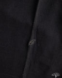 Pure Blue Japan 11oz Super Heavyweight Jersey Henley Sweatshirt - Indigo Overdyed Black