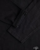 Pure Blue Japan 11oz Super Heavyweight Jersey Henley Sweatshirt - Indigo Overdyed Black