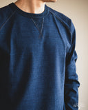 Pure Blue Japan 11oz Super Heavyweight Jersey Raglan Sweatshirt - Indigo