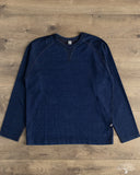 Pure Blue Japan 11oz Super Heavyweight Jersey Raglan Sweatshirt - Indigo