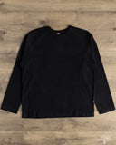 Pure Blue Japan 11oz Super Heavyweight Jersey Raglan Sweatshirt - Indigo Overdyed Black