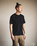 Pure Blue Japan 11oz Super Heavyweight Jersey Raglan T-Shirt - Indigo Overdyed Black
