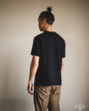Pure Blue Japan 11oz Super Heavyweight Jersey Raglan T-Shirt - Indigo Overdyed Black