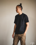 Pure Blue Japan 11oz Super Heavyweight Jersey Raglan T-Shirt - Indigo Overdyed Black